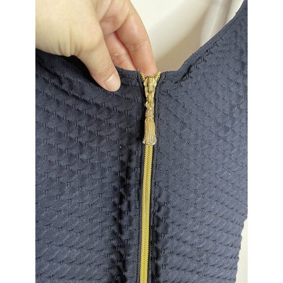 Sessa Swimsuit Womens Large Navy Blue Bathing Swim One Piece Textured Vintage - Picture 3 of 9